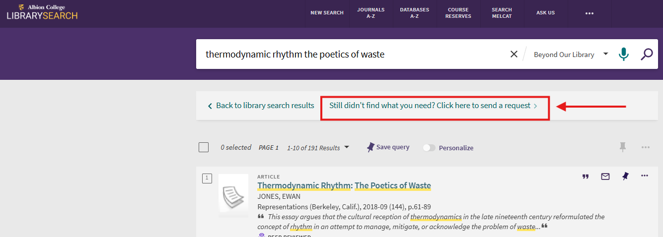 screen shot demonstrating how to click to send a request using a blank request form