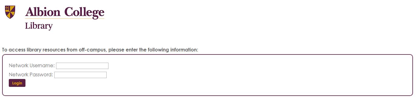 How to access Library resources from off-campus.